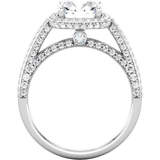 natural round diamond 2.30ct ring side angle