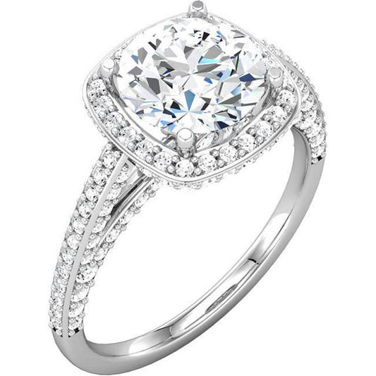 natural round diamond 2.30ct ring front view