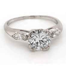 2.30 Carats Round & Marquise Genuine Diamond 3 Stone Ring