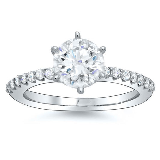 2.30 Carats Sparkling Genuine Diamond Engagement Ring White Gold 14K