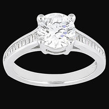 2.31 Carat Round Wedding Ring With Baguette Real Diamonds White Gold