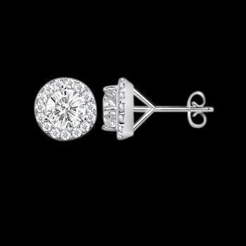 2.32 Carats Round Brilliant Real Natural Earth Mined Diamond Stud Earrings Pair Push Back
