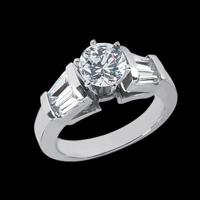 2.39 Ct. Real Diamonds Engagement Ring White Gold Three Stone
