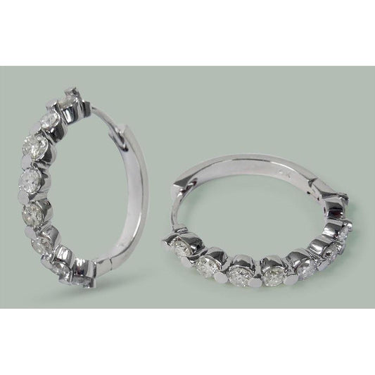 2.4 Ct Round Diamond Natural Women Hoop Earring 14K
