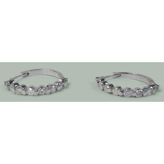 2.4 Ct Round Diamond Natural Women Hoop Earring 14K White Gold