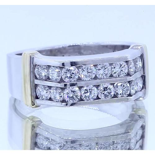 2.40 Carats Classic Round Real Diamond Men's Ring 14K