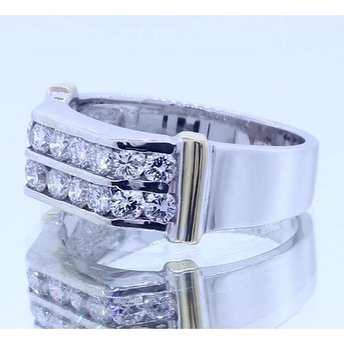 2.40 Carats Classic Round Real Diamond 14K Two Tone Gold