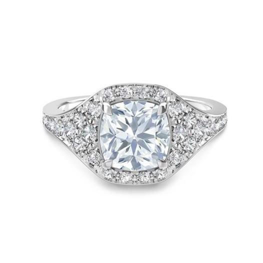 natural round diamond 2.40ct ring front view