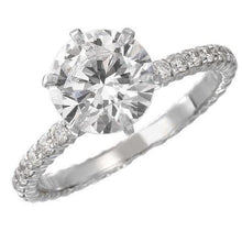 2.40 Carats Round Real Diamond Wedding Ring White Gold Lady Jewelry