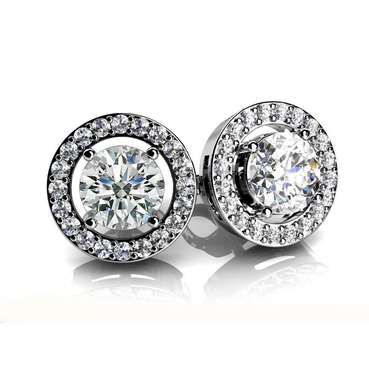 2.40 Carats Sparkling Natural Diamond Women Stud Earring White Gold 14K