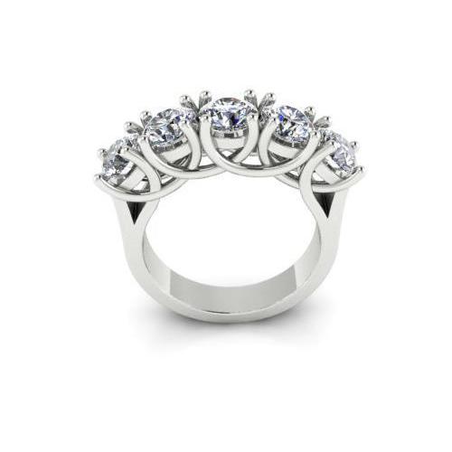 2.5 Carats Round Prong Set Diamond Wedding Band