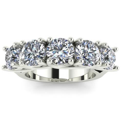 2.5 Carats Round Prong Set Diamond Wedding Band