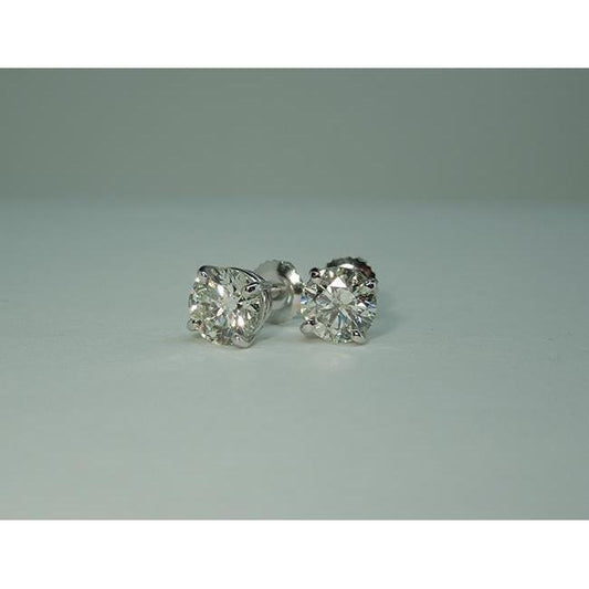 2.50 Carat Round Brilliant Real Diamonds Stud Pair Earrings