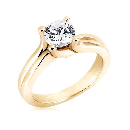 natural round diamond 2.50ct ring front view