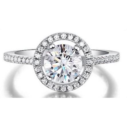 natural round diamond 2.50ct ring front view