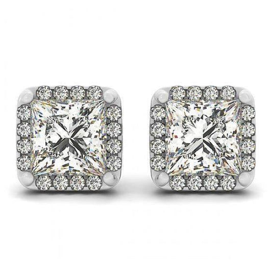 natural round diamond 2.50ct earring front view