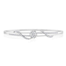 2.50 Carats Real Diamonds Women Bangle 14K White Gold New
