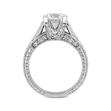 2.50 Carats Round Diamond Engagement Ring Milgrain Vintage Style