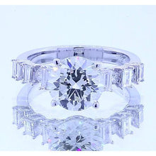 2.50 Carats Round Real Diamond 4 Prong Set Engagement Ring Jewelry