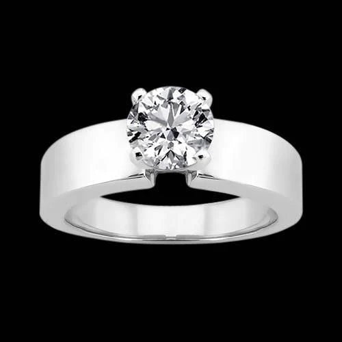 natural round diamond 2.50ct ring front view