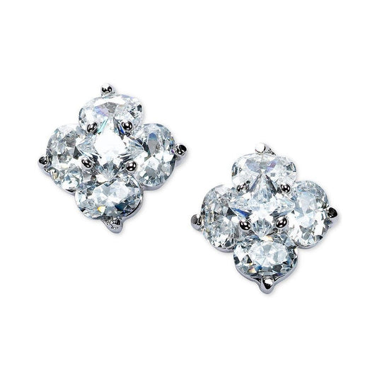 natural princess diamond 2.50ct earring front view