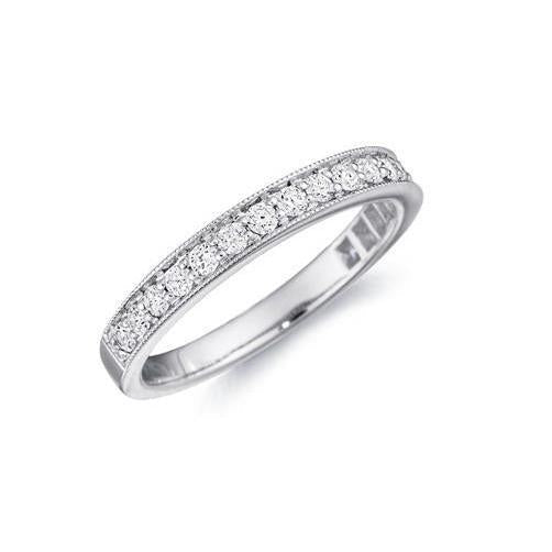 2.50 Ct Round Brilliant Cut Real Natural Earth Mined Diamond Eternity Band 14K White Gold