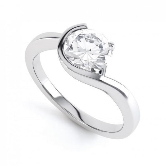 natural round diamond 2.50ct ring front view