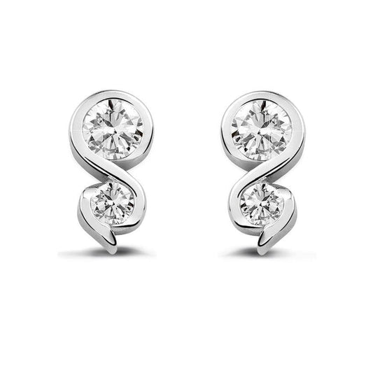 2.50 Ct Sparkling Round Cut Genuine Diamonds Women Studs Earrings White Gold