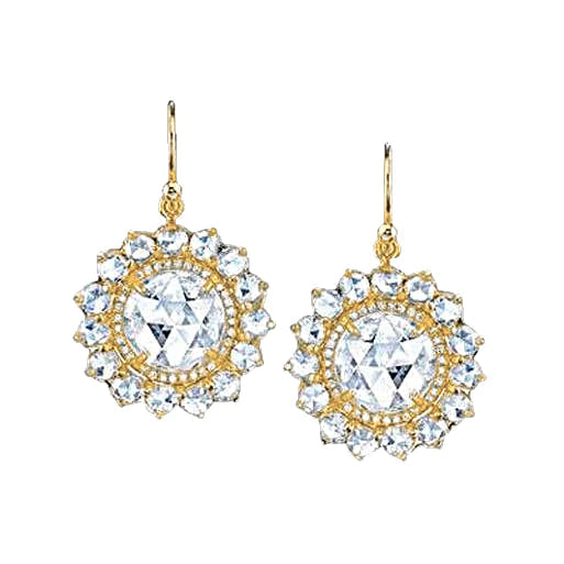 2.50 Ct. Natural Diamond Ear Ring Diamonds Dangle Pair Yellow Gold