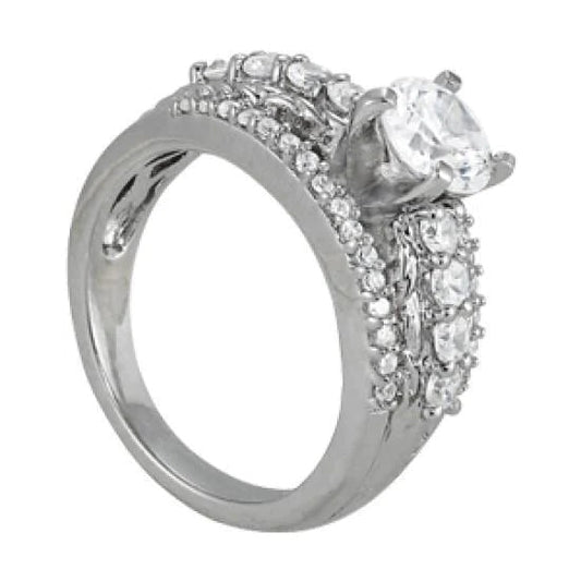 natural round diamond 2.50ct ring front view