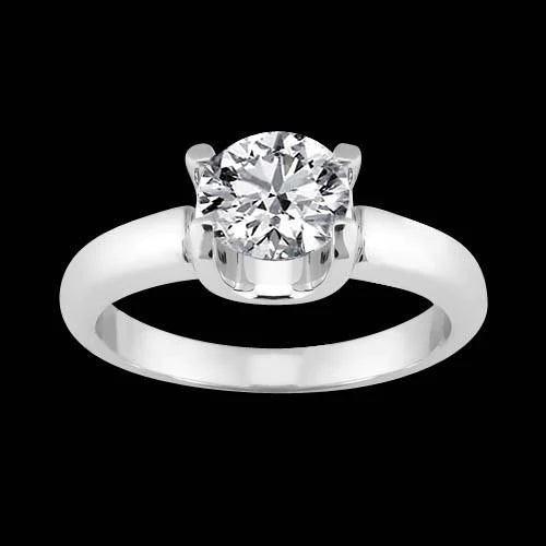 natural round diamond 2.50ct ring side angle