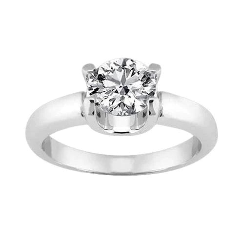 natural round diamond 2.50ct ring front view