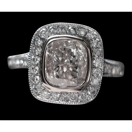 natural round diamond 2.51ct ring front view