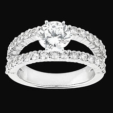 2.51 Carat Natural Earth Mined Diamonds Engagement Ring Double Shank White Gold