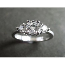 2.51 Ct Natural Diamond Three Stone Ring Engagement White Gold 14K