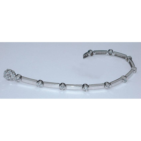 2.55 Carats Real Diamond Tennis Bracelet Vs Full Bezel White Gold