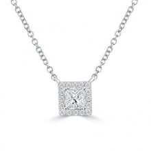 2.6 Ct Princess And Round Natural Earth Mined Diamond Necklace Pendant