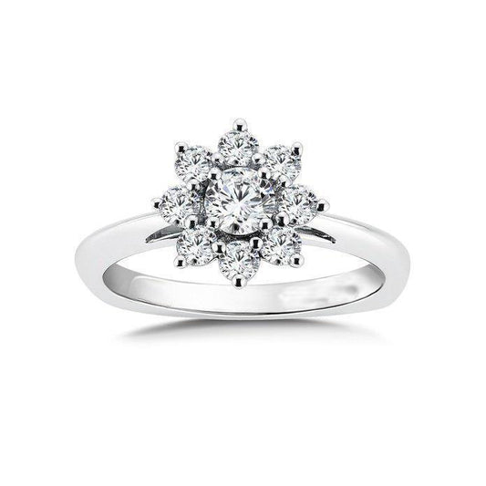 natural round diamond 2.60ct ring front view