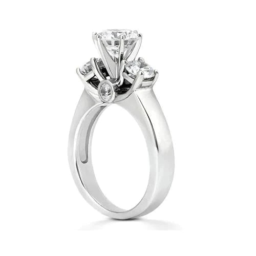 2.62 Carat F Vs1 Natural Earth Mined Diamond Ring 3 Stone Ring