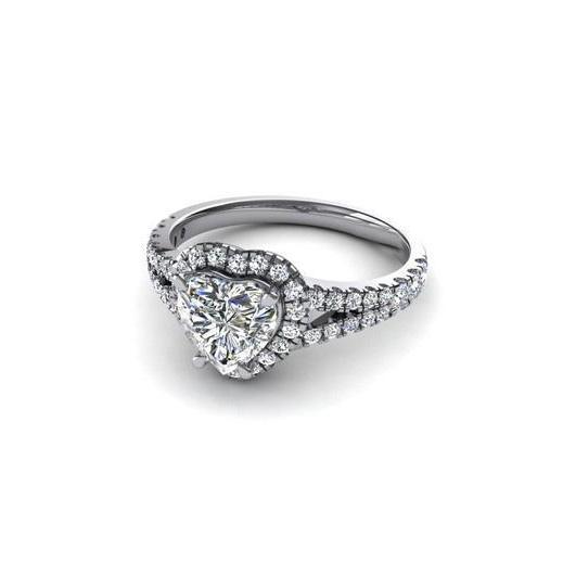 natural round diamond 2.65ct ring front view
