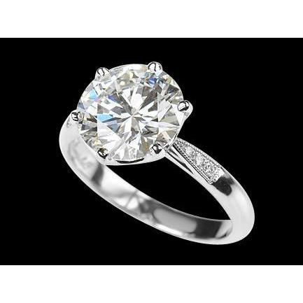 2.65 Carats Round Brilliant Natural Diamond Engagement Ring New