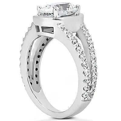 2.67 Ct. Oval Cut Diamond Ring With Accents White Gold