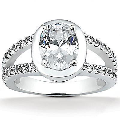 2.67 Ct. Oval Cut Diamond Ring With Accents White Gold