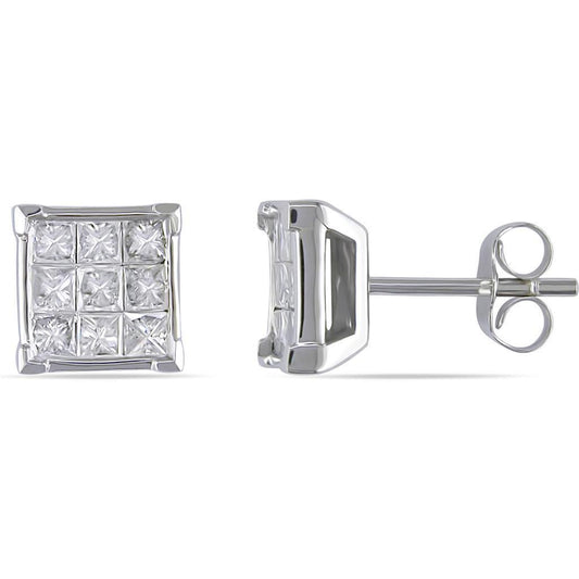 2.7 Ct Princess Cut Diamond Stud Earring