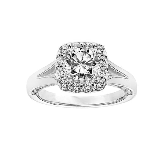natural round diamond 2.70ct ring front view