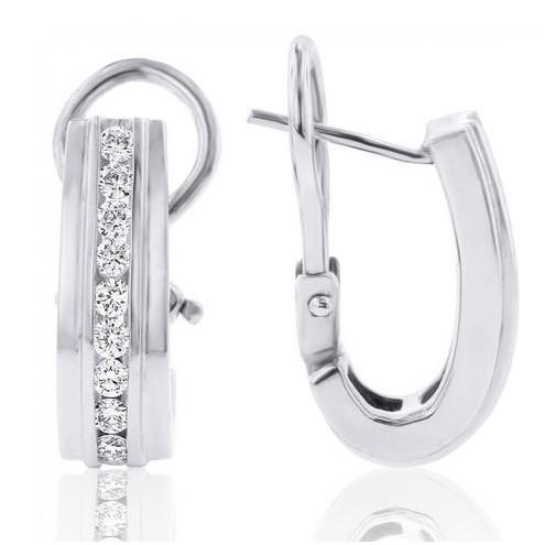 2.70 Ct Round Cut F Vvs1 Genuine Diamonds Women Hoop Earrings Gold White 14K