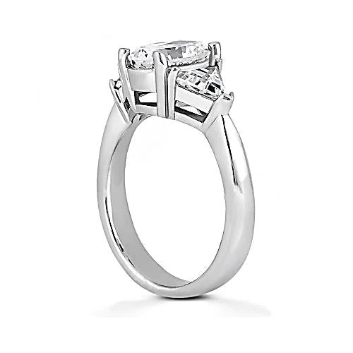 2.70 Ct. Big Real Diamonds Engagement Ring Three Stone Jewelry New