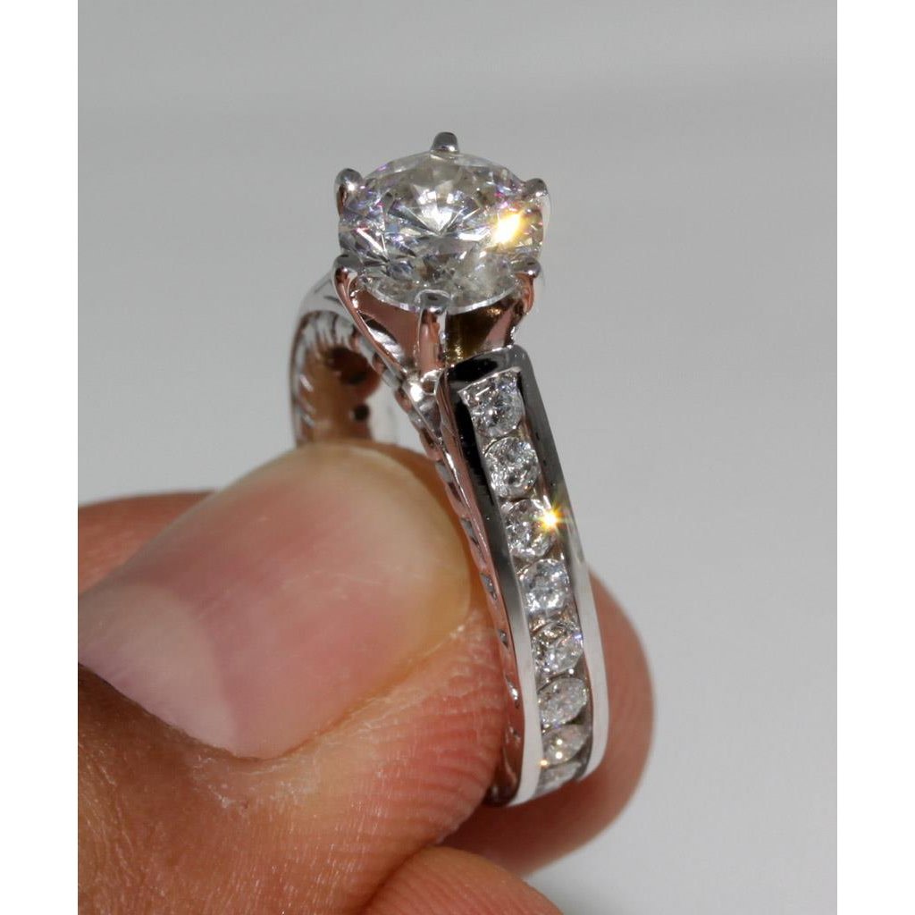 2.75 Carat Sparkling Real Diamond Solitaire Ring