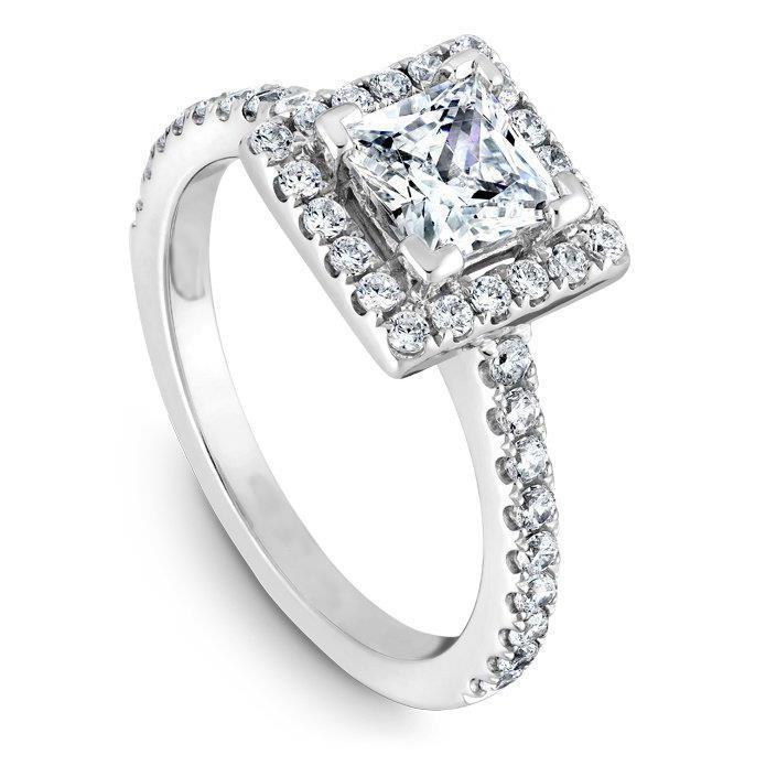 2.75 Carats Princess & Round Real Diamond Ring White Gold 14K