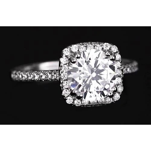 natural round diamond 2.75ct ring side angle